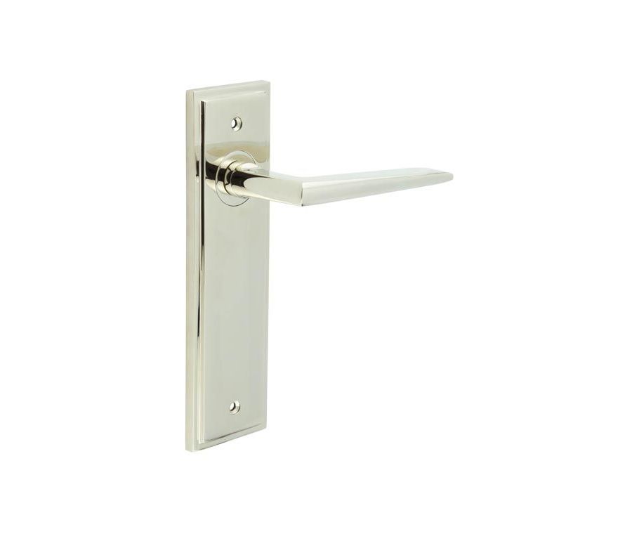 Set Burlington Polished Nickel Mayfair Lever on Latch Plate | BUR10-450PN