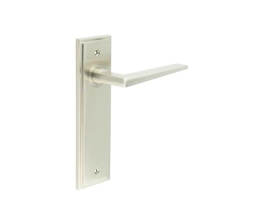 Set Burlington Satin Nickel Mayfair Lever on Latch Plate  | BUR10-450SN