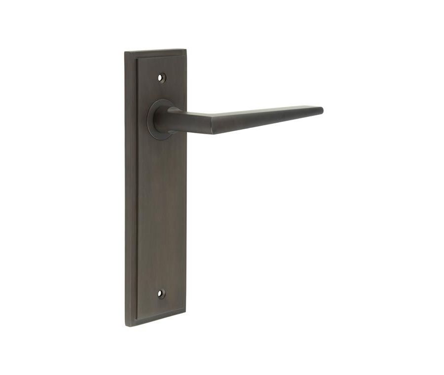 Set Burlington Dark Bronze Mayfair Lever on Latch Plate | BUR10-450DB