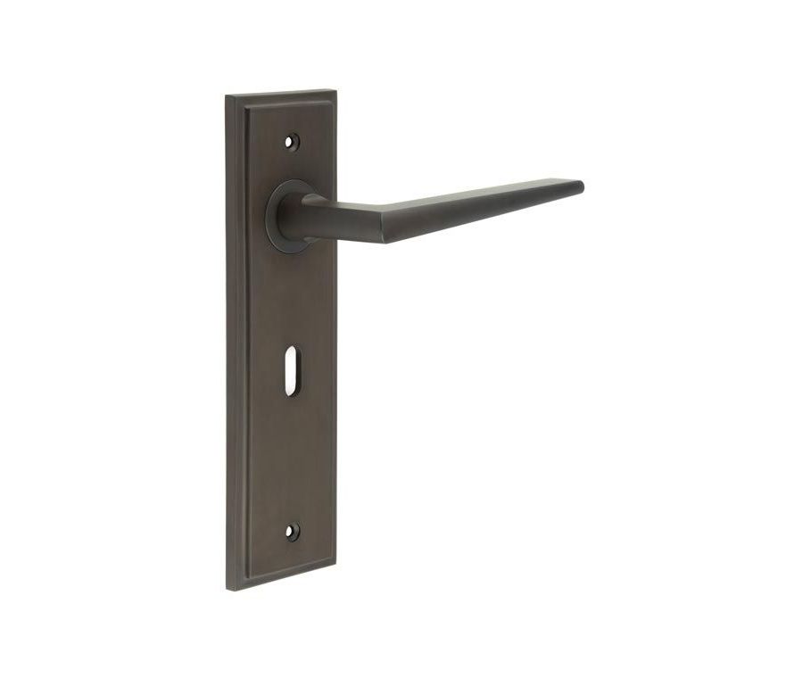 Set Burlington Dark Bronze Mayfair Lever on Key Lock Plate  | BUR10-451DB