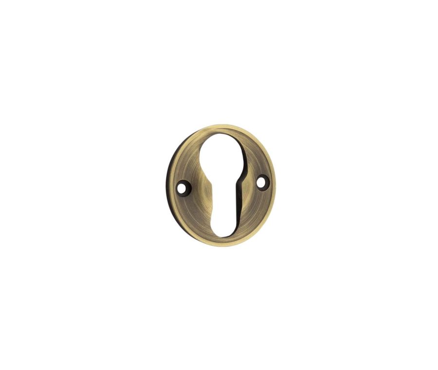 Burlington 40mm Antique Brass Euro Keyway Escutcheon | BUR122AB