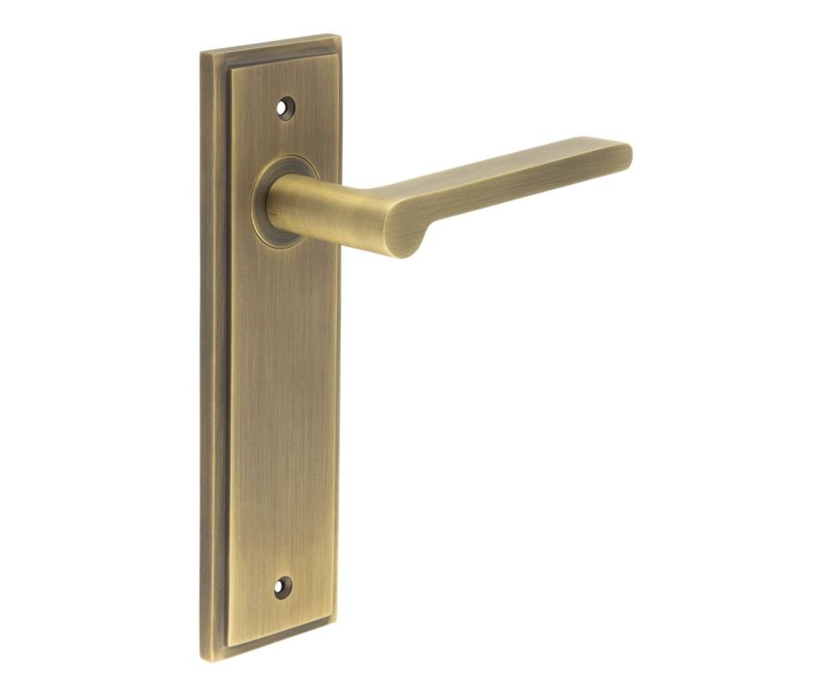 Set Burlington Antique Brass Fitzrovia Lever on Latch Plate  | BUR15-450AB