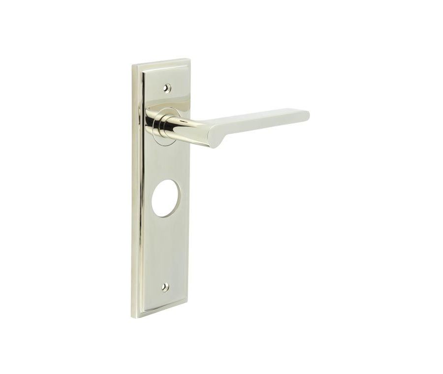 Set Burlington Polished Nickel Fitzrovia Lever on Euro Lock Plate c/c 47.5mm  | BUR15-454PN