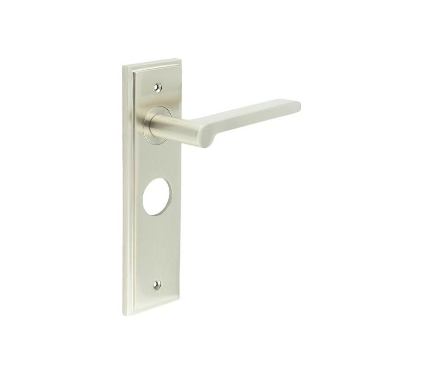 Set Burlington Satin Nickel Fitzrovia Lever on Euro Lock Plate c/c 47.5mm  | BUR15-454SN
