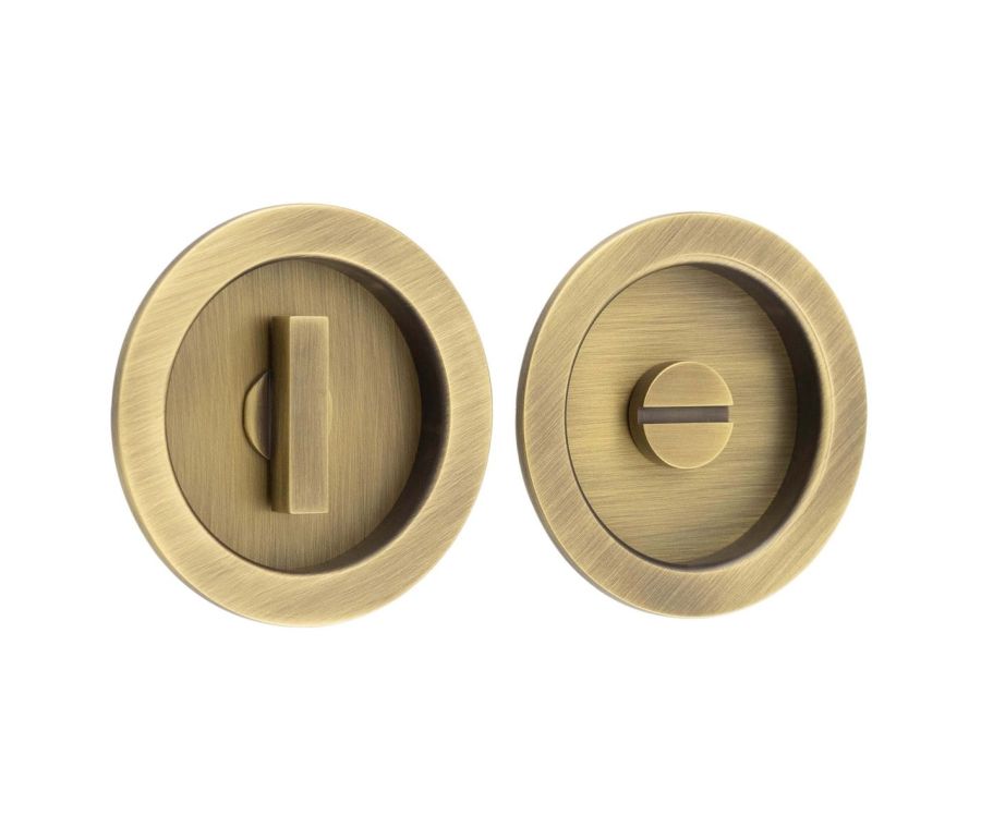 Burlington 75x12mm Antique Brass Round Concealed Turn and Release | BUR216AB