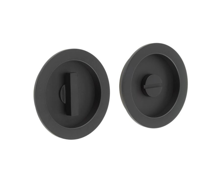Burlington 75x12mm Matt Black Round Concealed Turn and Release | BUR216MB