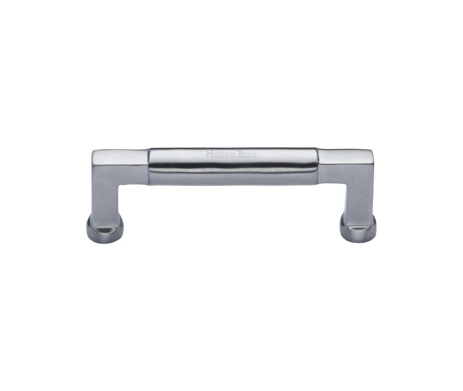 Heritage Brass Satin Chrome Bauhaus Cabinet Pull Handle 101mm