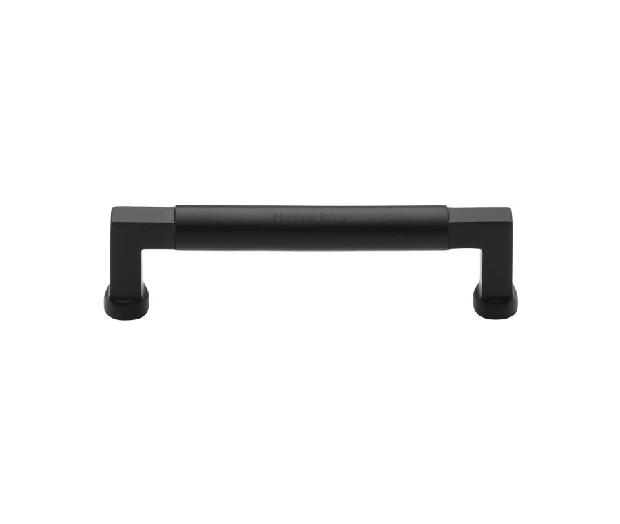 Heritage Brass Matt Black Bauhaus Cabinet Pull Handle 128mm