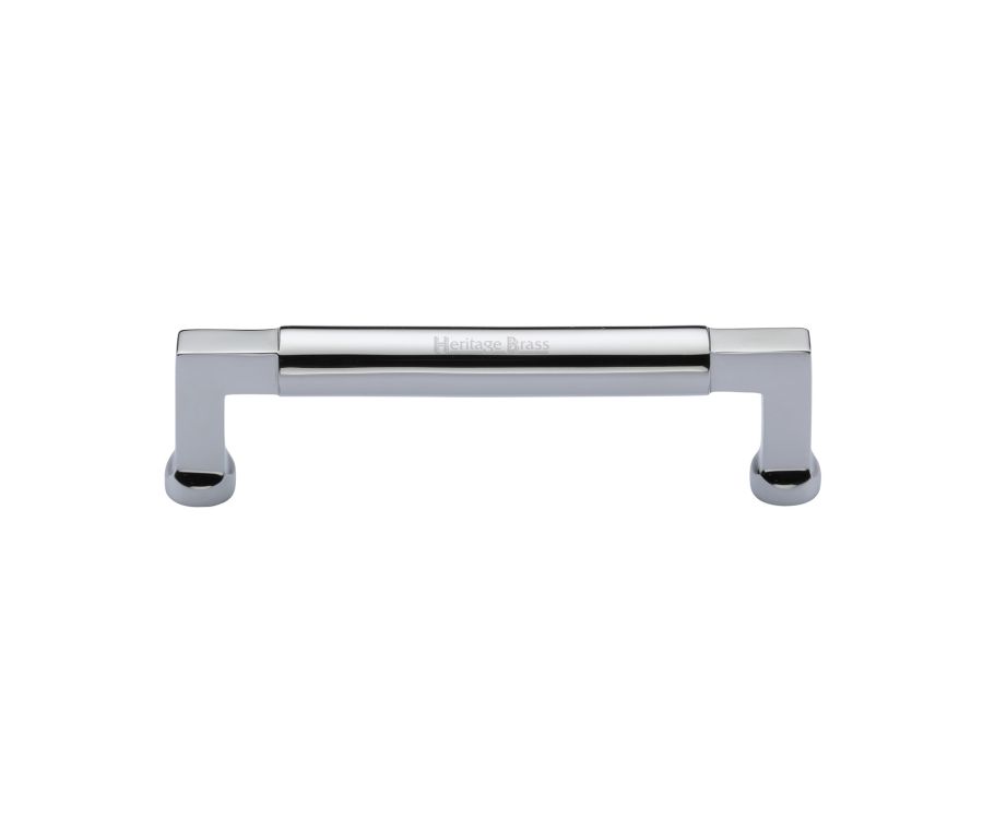 Heritage Brass Polished Chrome Bauhaus Cabinet Pull Handle 128mm