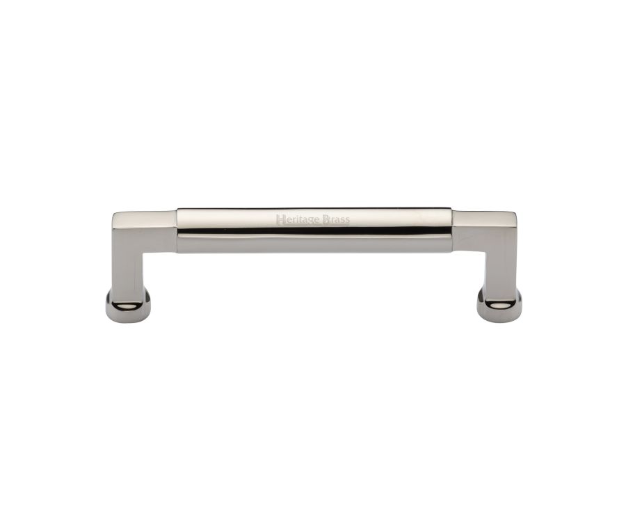 Heritage Brass Polished Nickel Finish Bauhaus Cabinet Pull Handle 128mm