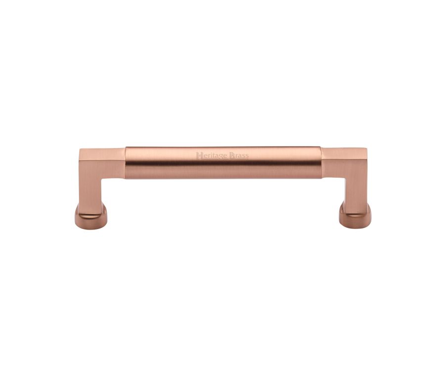Heritage Brass Satin Rose Gold Bauhaus Cabinet Pull Handle 128mm