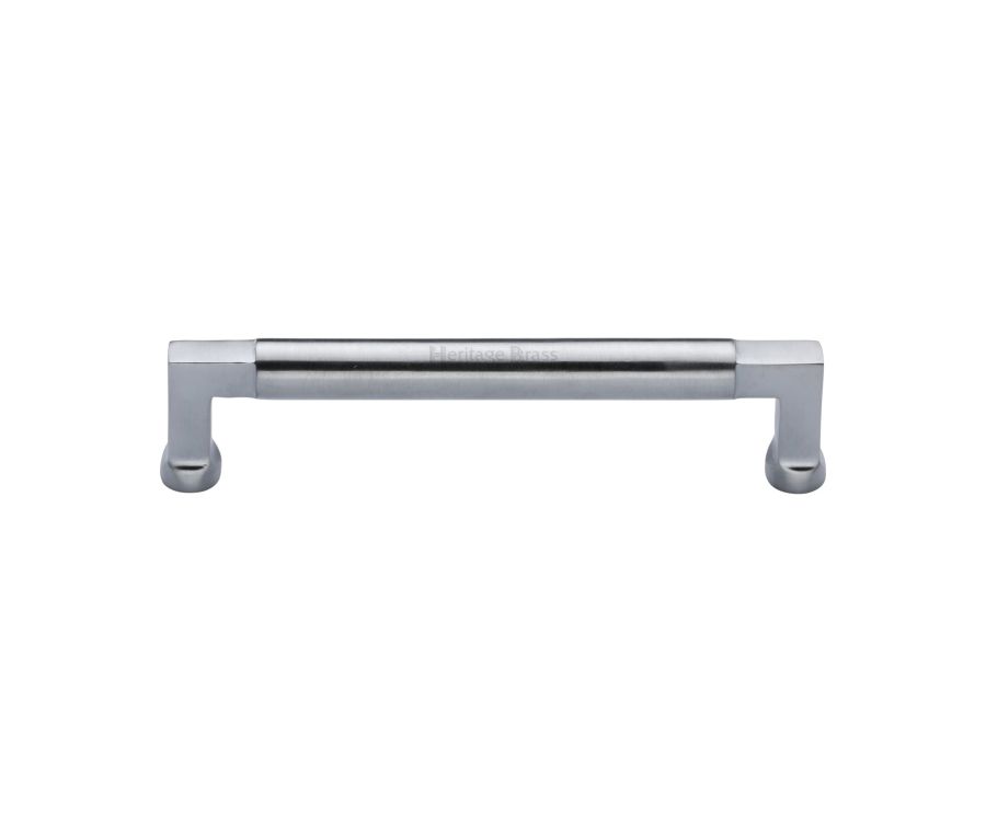 Heritage Brass Satin Chrome Bauhaus Cabinet Pull Handle 152mm