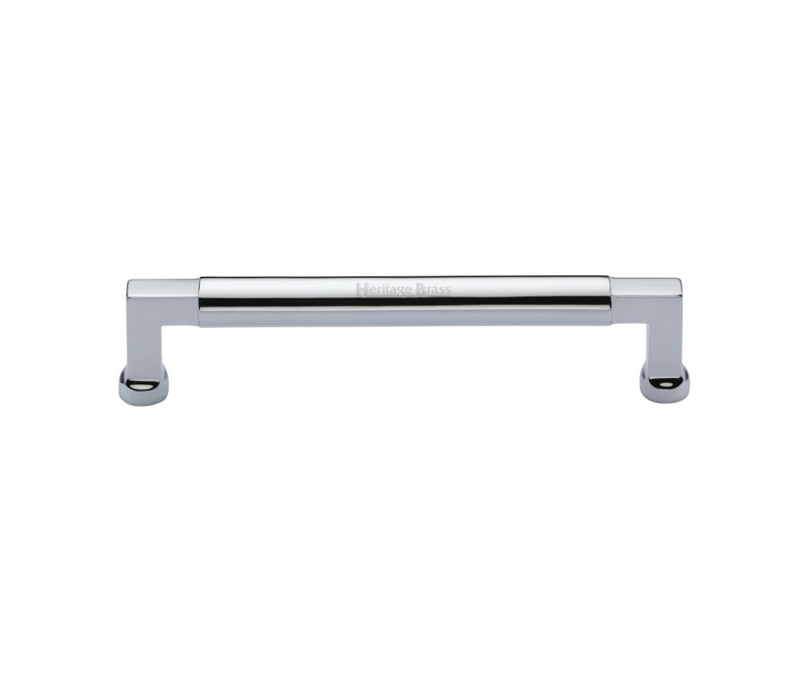 Heritage Brass Polished Chrome Bauhaus Cabinet Pull Handle 160mm