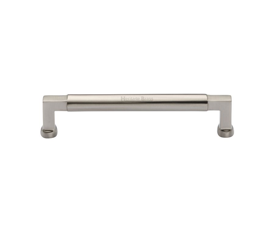Heritage Brass Satin Nickel Bauhaus Cabinet Pull Handle 160mm