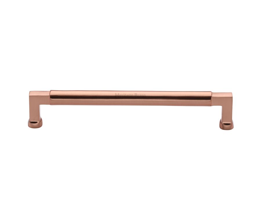 Heritage Brass Satin Rose Gold Bauhaus Cabinet Pull Handle 203mm