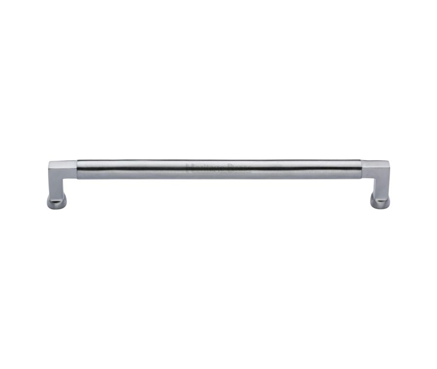 Heritage Brass Satin Chrome Bauhaus Cabinet Pull Handle 254mm