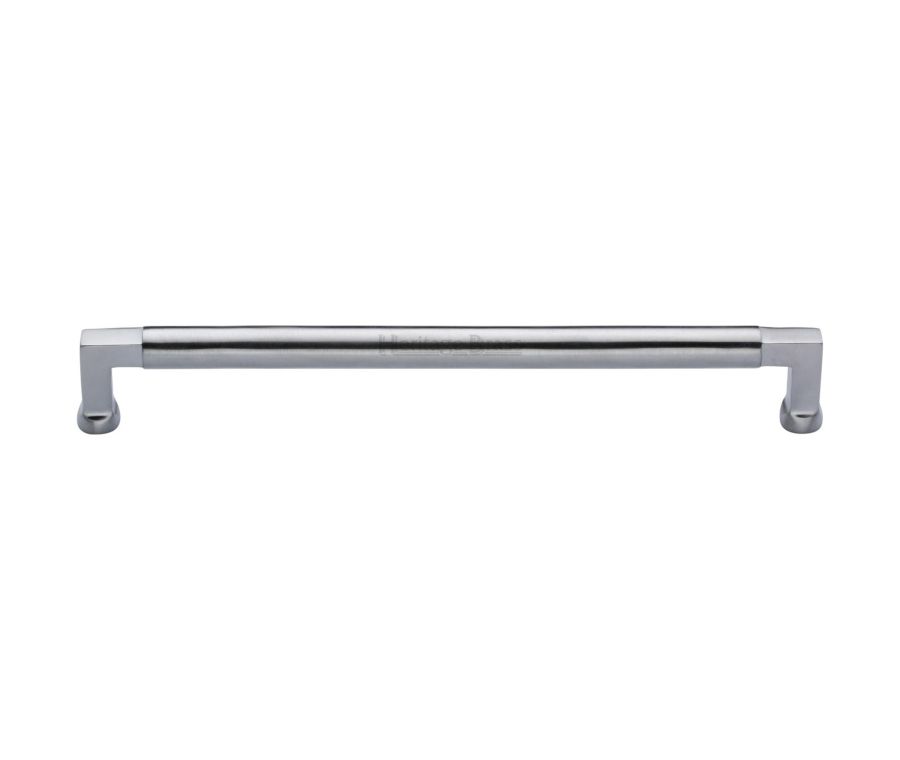 Heritage Brass Satin Chrome Bauhaus Cabinet Pull Handle 320mm
