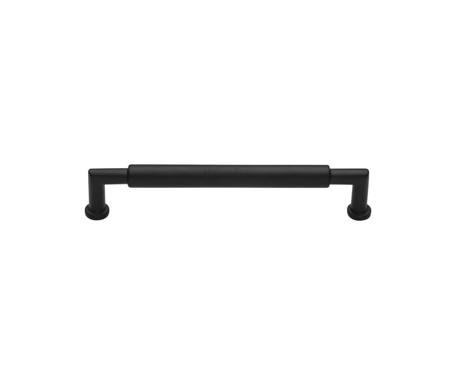Heritage Brass Matt Black Bauhaus Round Cabinet Pull Handle 101mm