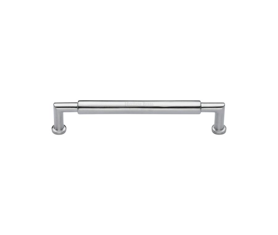 Heritage Brass Satin Chrome Bauhaus Round Cabinet Pull Handle 101mm