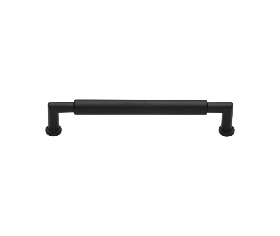 Heritage Brass Matt Black Bauhaus Round Cabinet Pull Handle 152mm