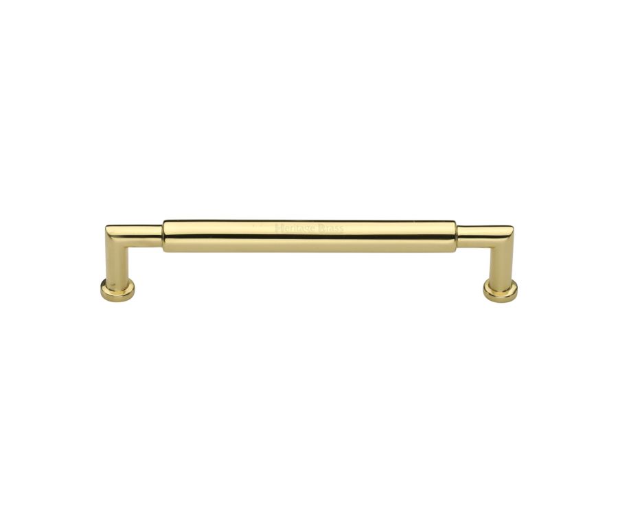 Heritage Brass Polished Brass Bauhaus Round Cabinet Pull Handle 152mm