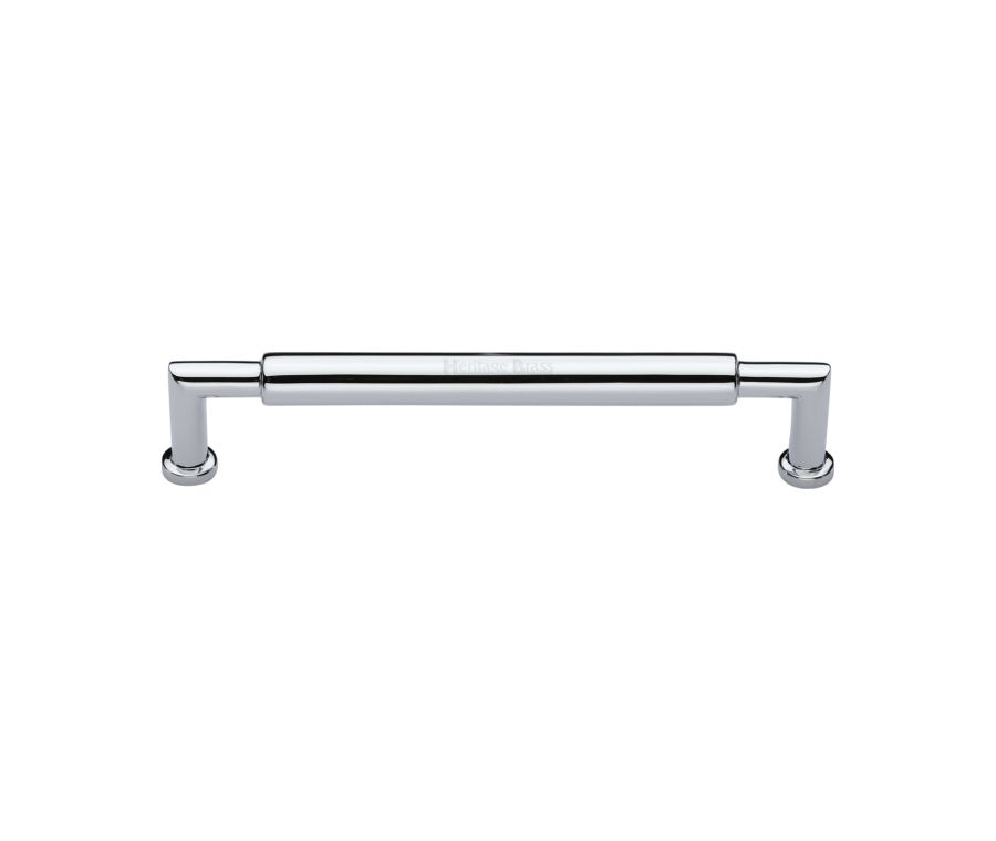 Heritage Brass Polished Chrome Bauhaus Round Cabinet Pull Handle 152mm