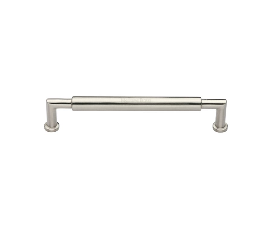 Heritage Brass Satin Nickel Bauhaus Round Cabinet Pull Handle 152mm