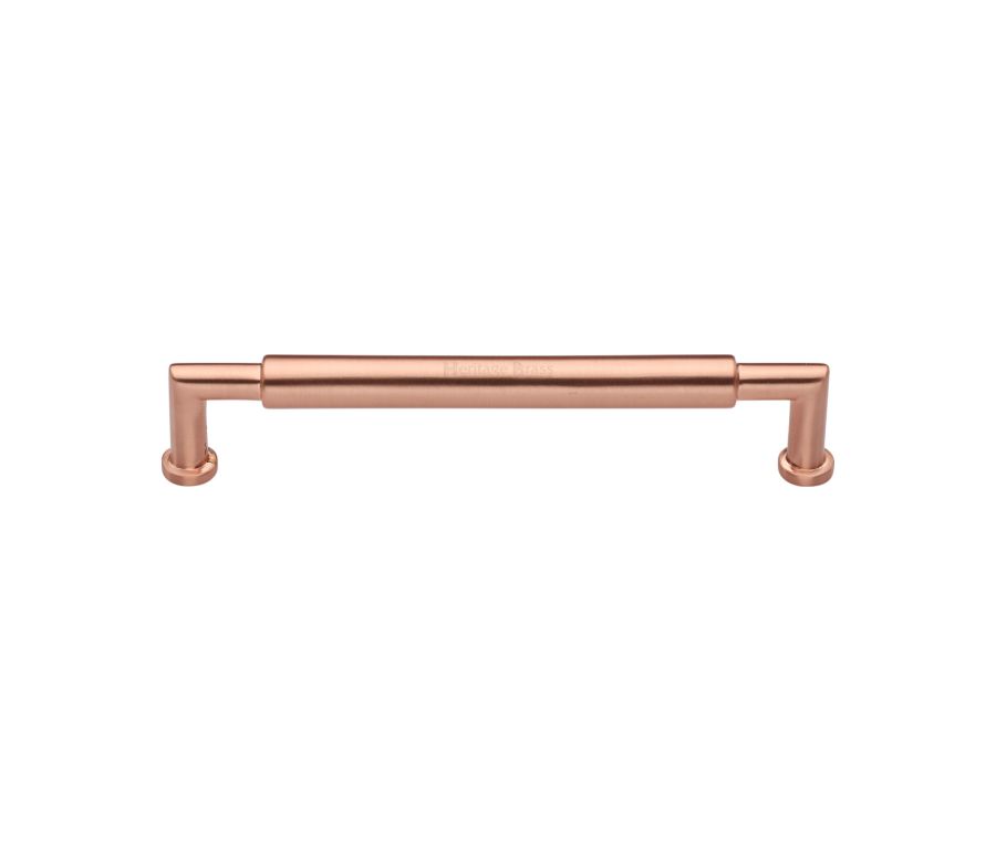 Heritage Brass Satin Rose Gold Bauhaus Round Cabinet Pull Handle 152mm