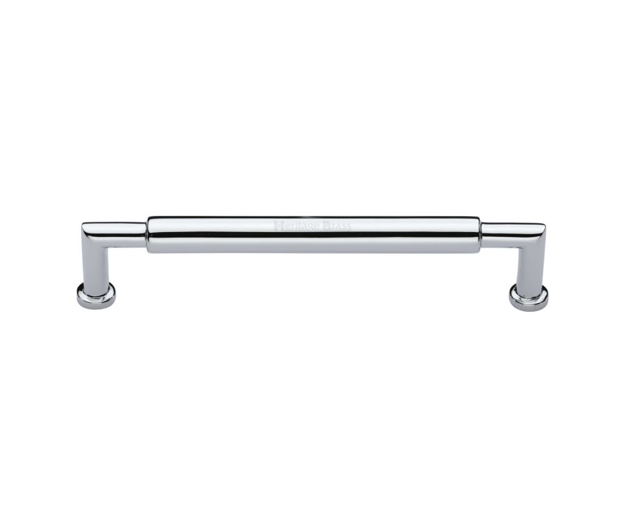 Heritage Brass Polished Chrome Bauhaus Round Cabinet Pull Handle 203mm