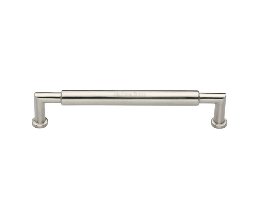 Heritage Brass Satin Nickel Bauhaus Round Cabinet Pull Handle 203mm