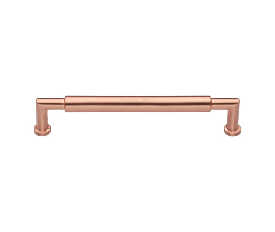 Heritage Brass Satin Rose Gold Bauhaus Round Cabinet Pull Handle 203mm