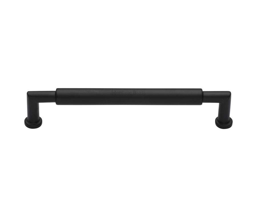 Heritage Brass Matt Black Bauhaus Round Cabinet Pull Handle 254mm