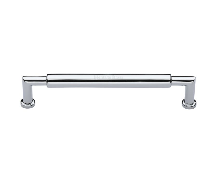 Heritage Brass Polished Chrome Bauhaus Round Cabinet Pull Handle 254mm