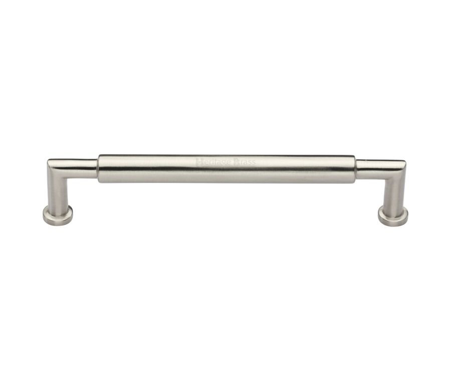 Heritage Brass Satin Nickel Bauhaus Round Cabinet Pull Handle 254mm