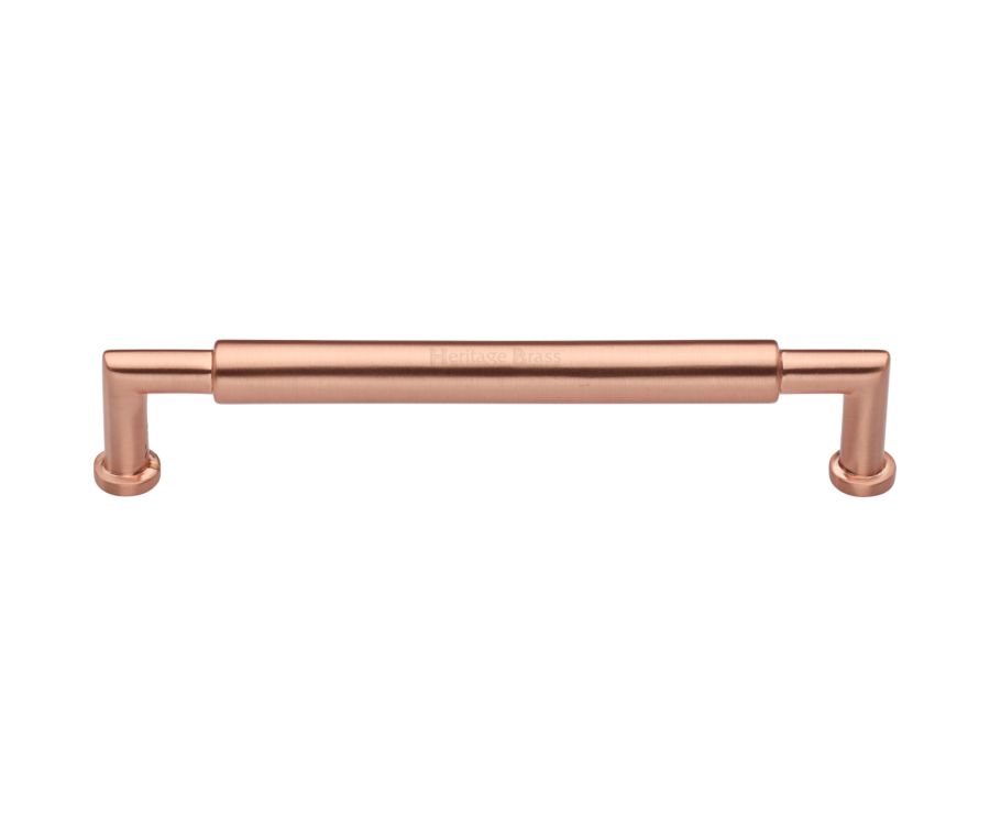 Heritage Brass Satin Rose Gold Bauhaus Round Cabinet Pull Handle 254mm