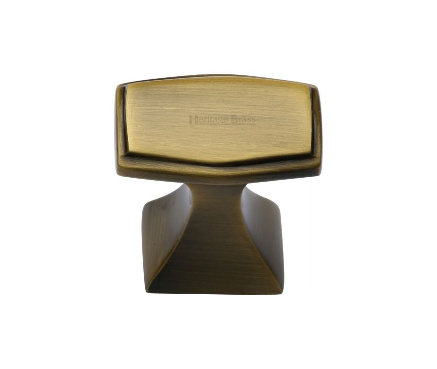 Heritage Brass Antique Brass Deco Cabinet Knob 32mm