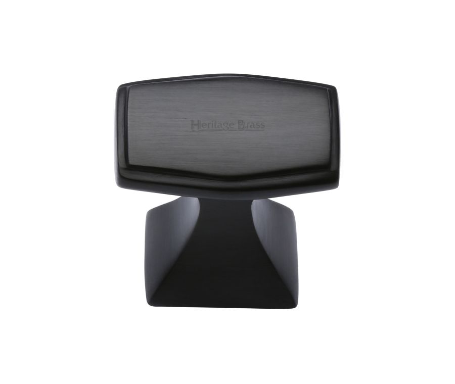 Heritage Brass Matt Black Deco Cabinet Knob 32mm