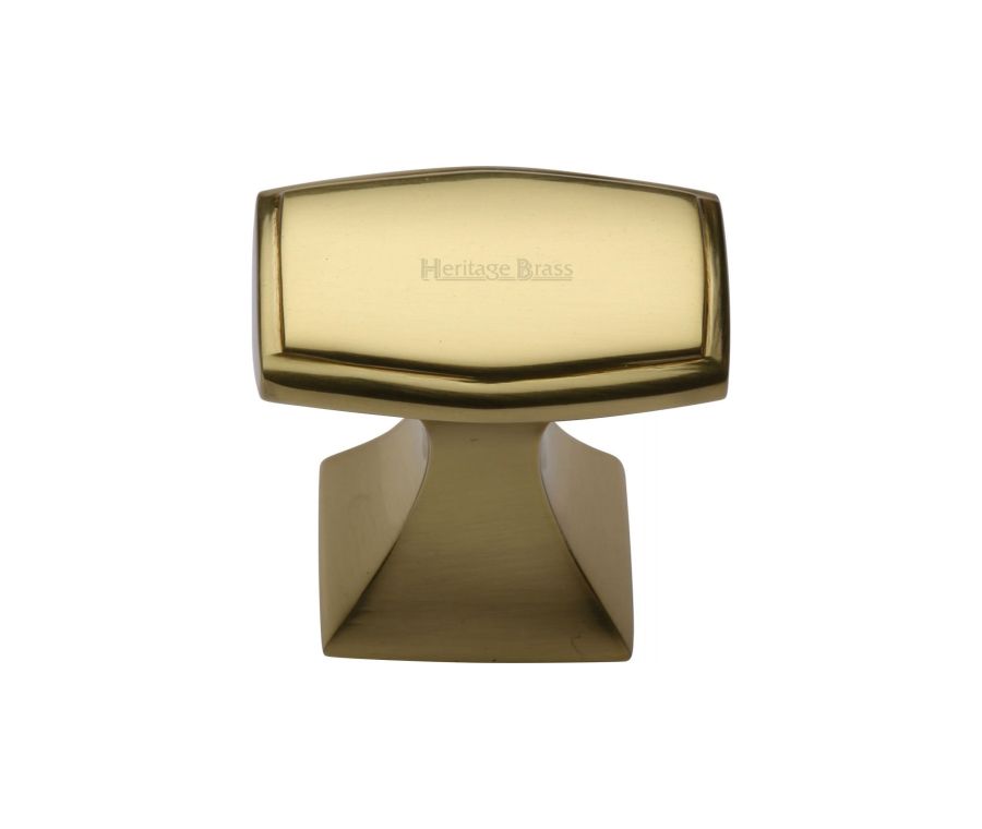 Heritage Brass Polished Brass Deco Cabinet Knob 32mm