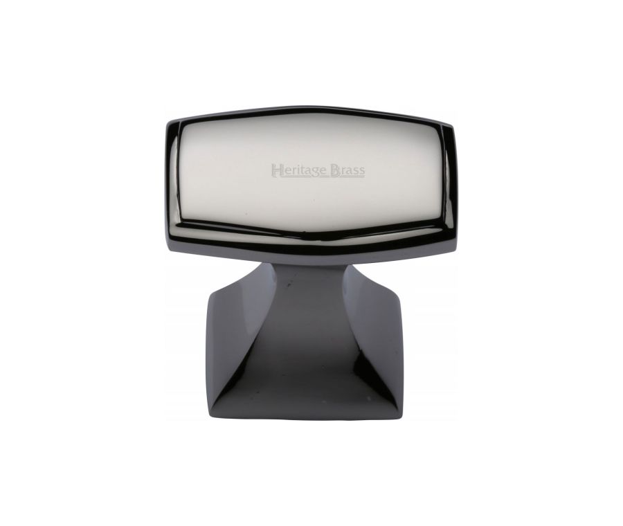 Heritage Brass Polished Nickel Finish Deco Cabinet Knob 32mm