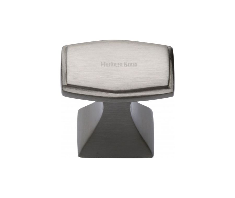 Heritage Brass Satin Nickel Deco Cabinet Knob 32mm