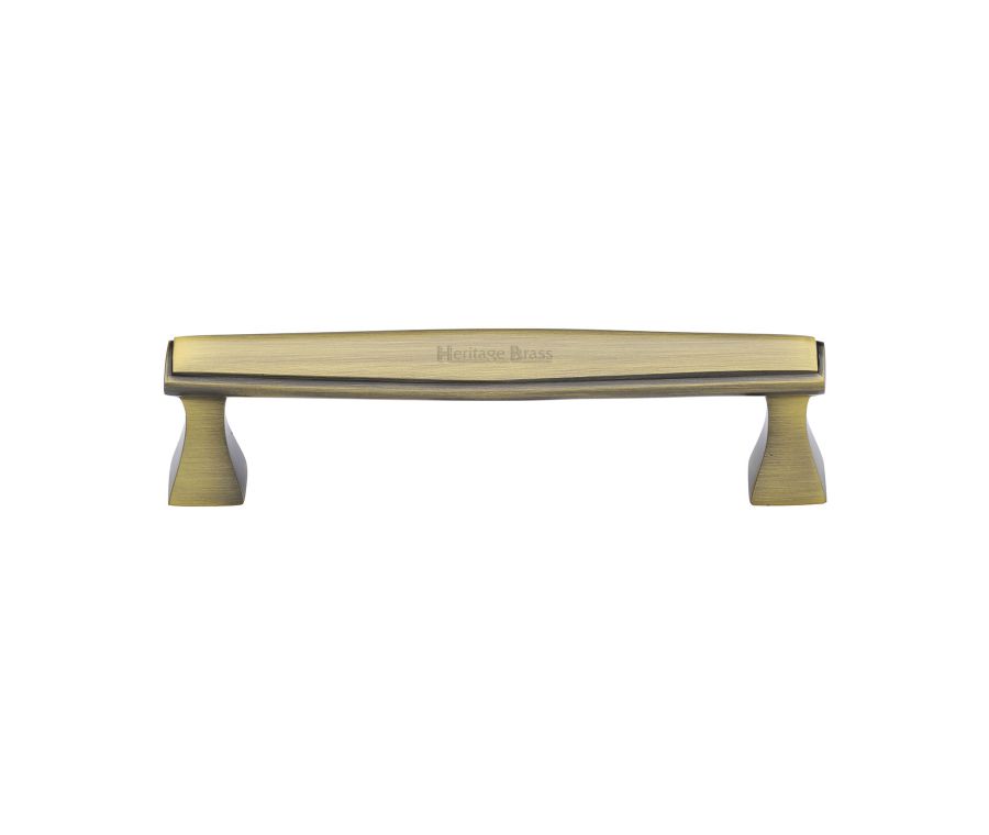 Heritage Brass Antique Brass Deco Cabinet Pull Handle 128mm
