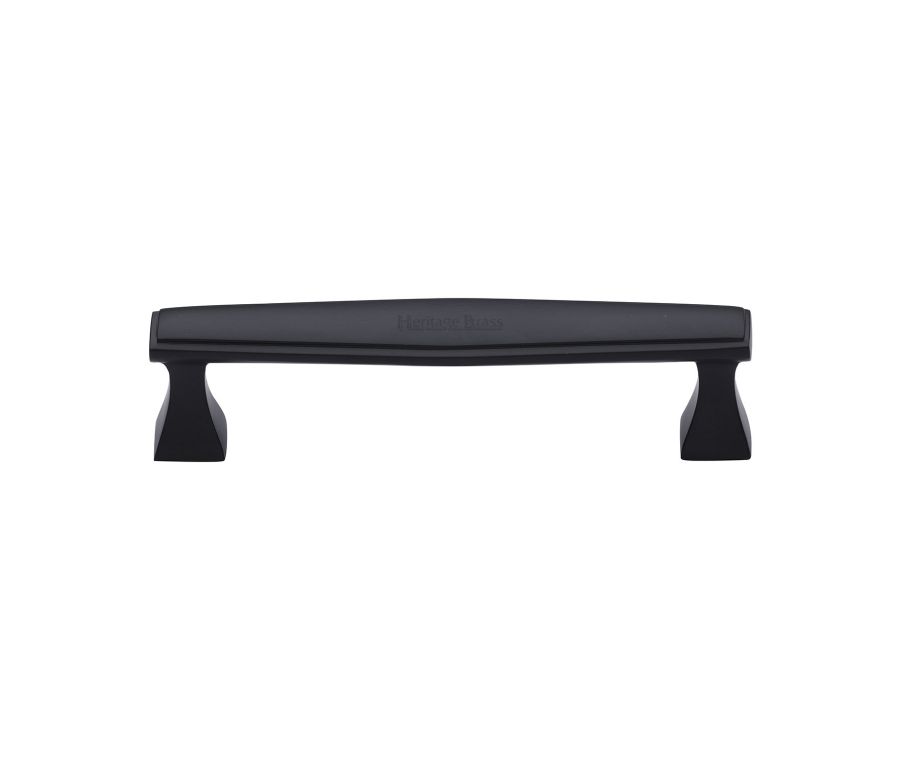 Heritage Brass Matt Black Deco Cabinet Pull Handle 128mm