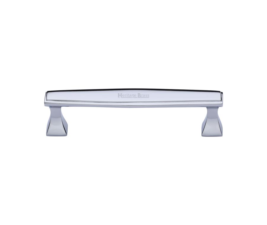 Heritage Brass Polished Chrome Deco Cabinet Pull Handle 128mm