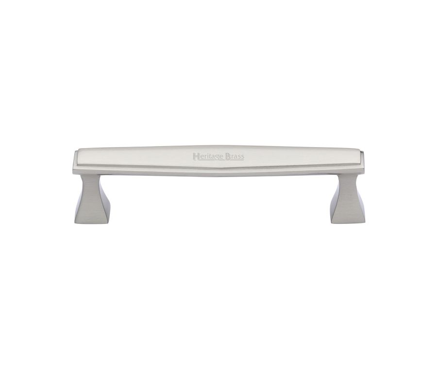 Heritage Brass Satin Nickel Deco Cabinet Pull Handle 128mm
