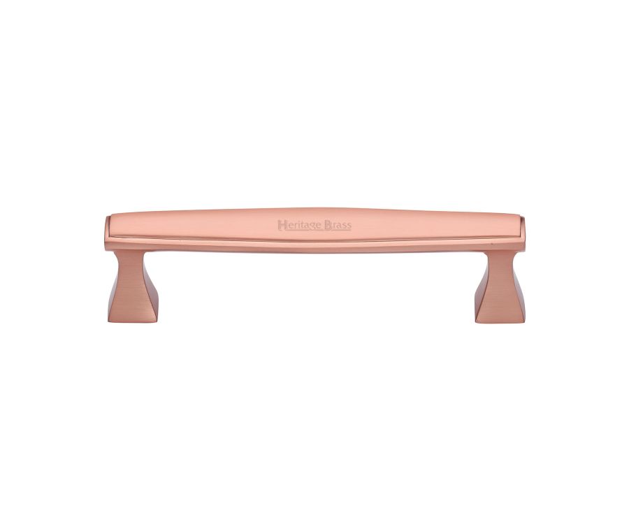 Heritage Brass Satin Rose Gold Deco Cabinet Pull Handle 128mm
