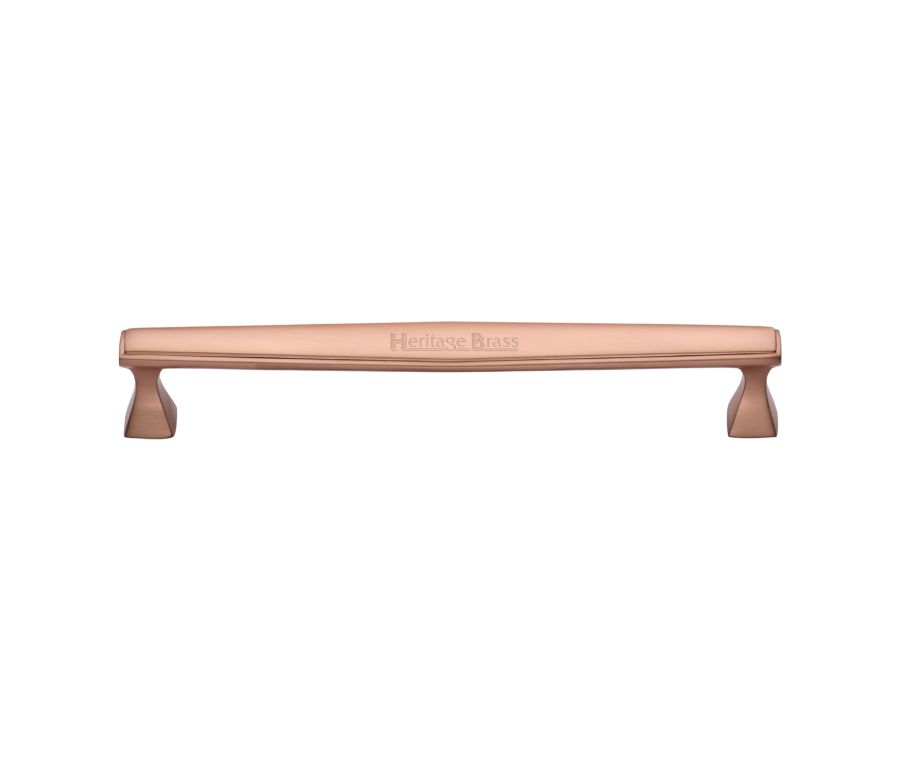 Heritage Brass Satin Rose Gold Deco Cabinet Pull Handle 203mm