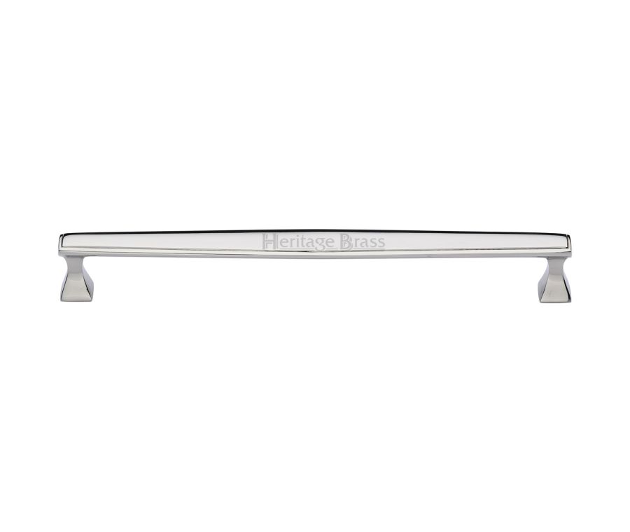 Heritage Brass Polished Nickel Finish Deco Cabinet Pull Handle 254mm