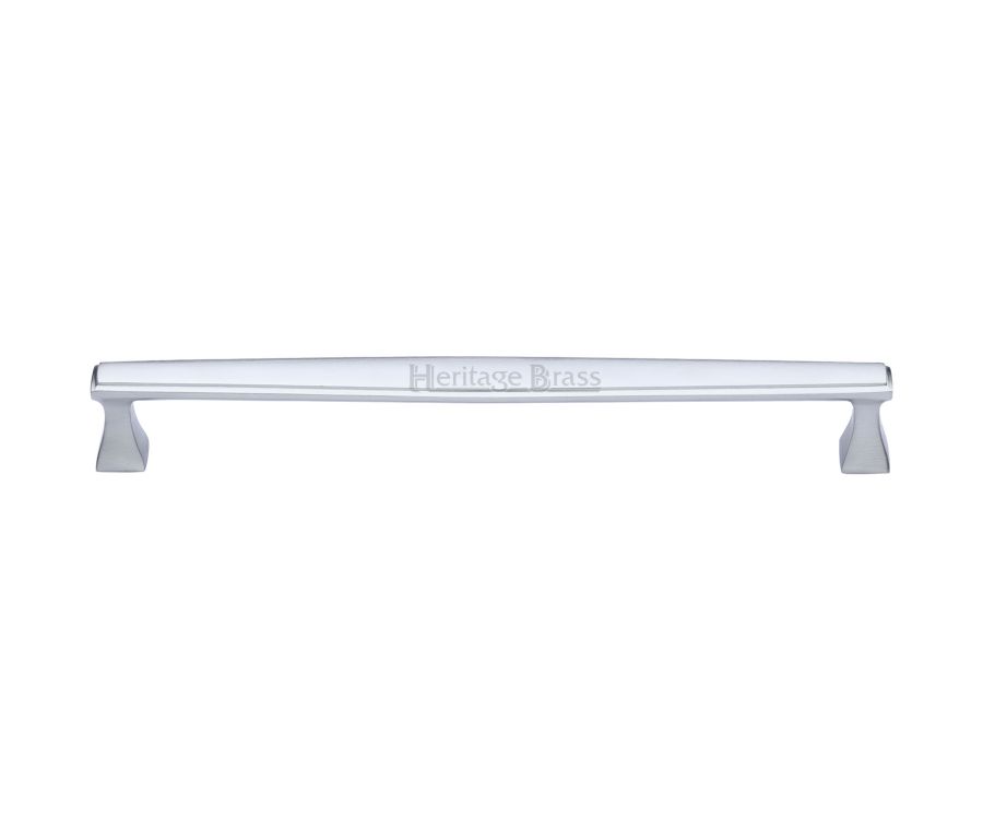 Heritage Brass Satin Chrome Deco Cabinet Pull Handle 254mm
