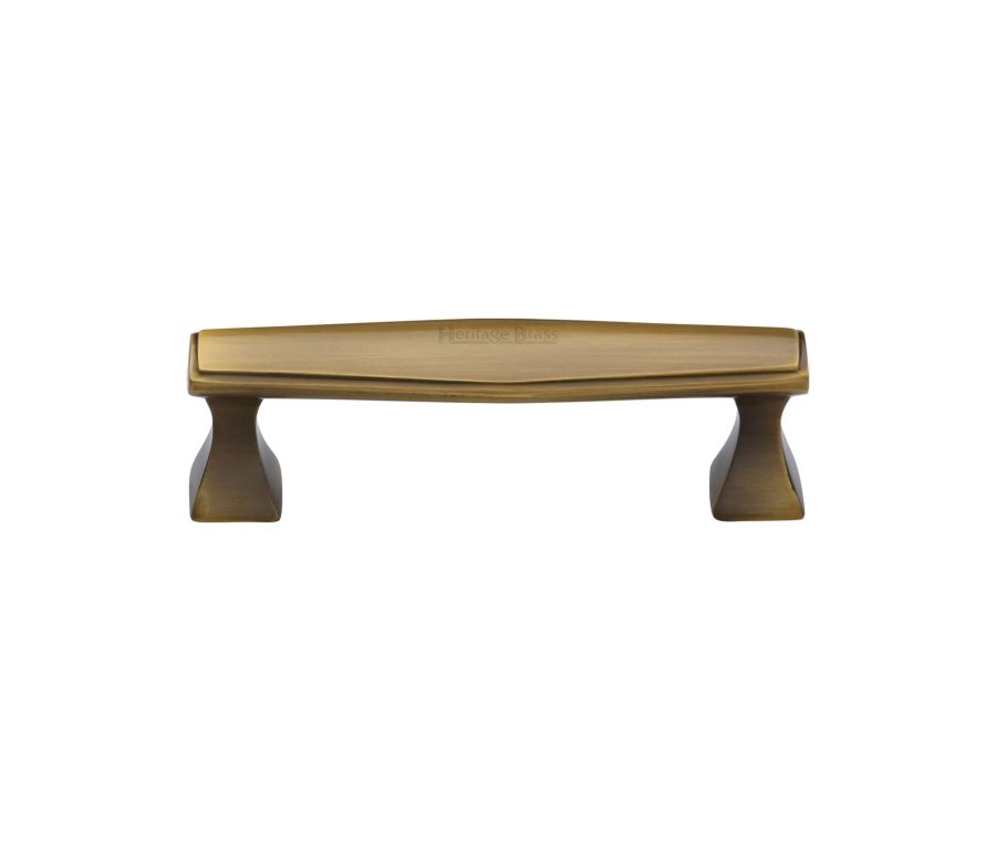 Heritage Brass Antique Brass Deco Cabinet Pull Handle 96mm