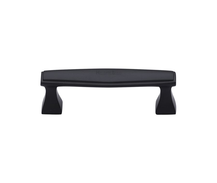 Heritage Brass Matt Black Deco Cabinet Pull Handle 96mm